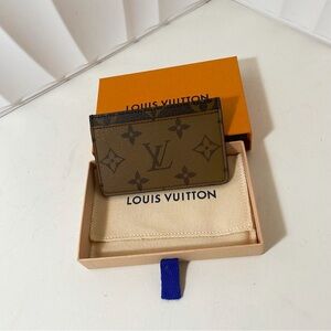 LOUIS VUITTON Monogram Reverse Card Holder with Box